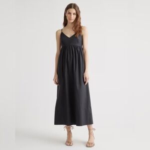 NWT. Quince. 100% Organic Cotton Sleeveless Maxi Dress. Black. Size XS.